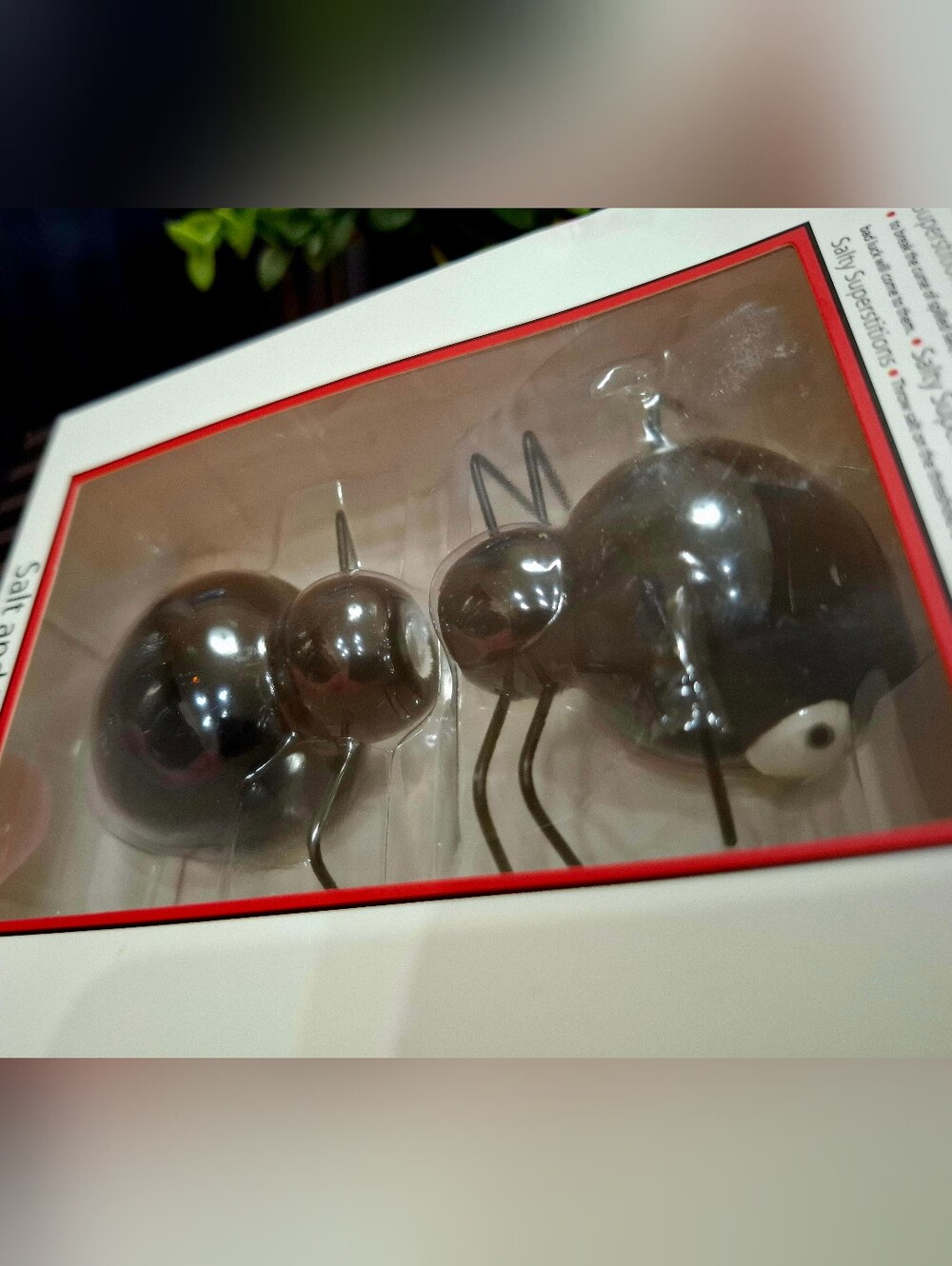 One Hundred 80 Degrees Ceramic Black Ant Salt & Pepper Shaker Set - NIB  Vintage